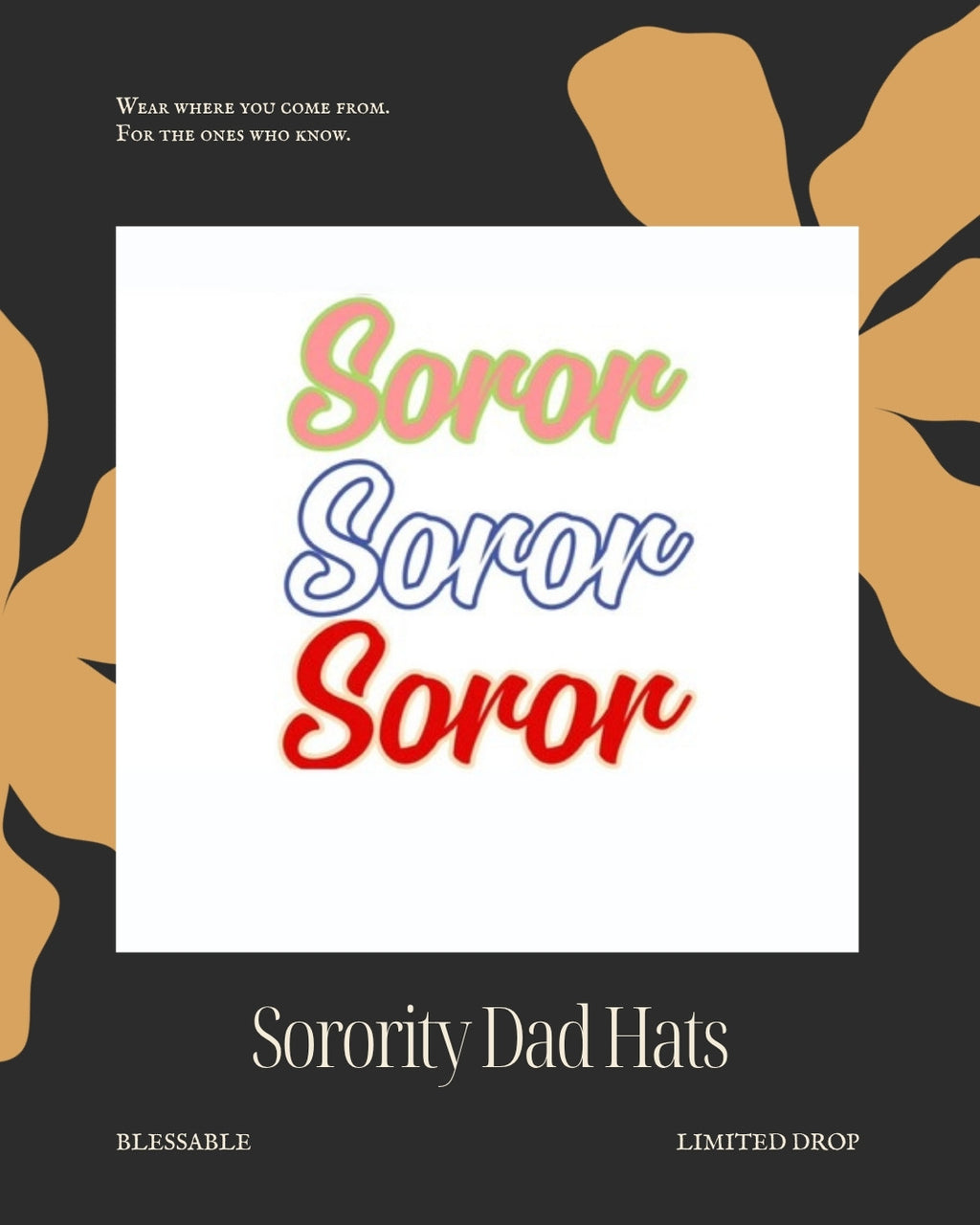 Sorority Dad Hats — editorial product photo