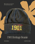 1901 Charcoal Knit Beanie — editorial product photo