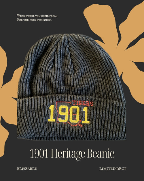 1901 Charcoal Knit Beanie — editorial product photo