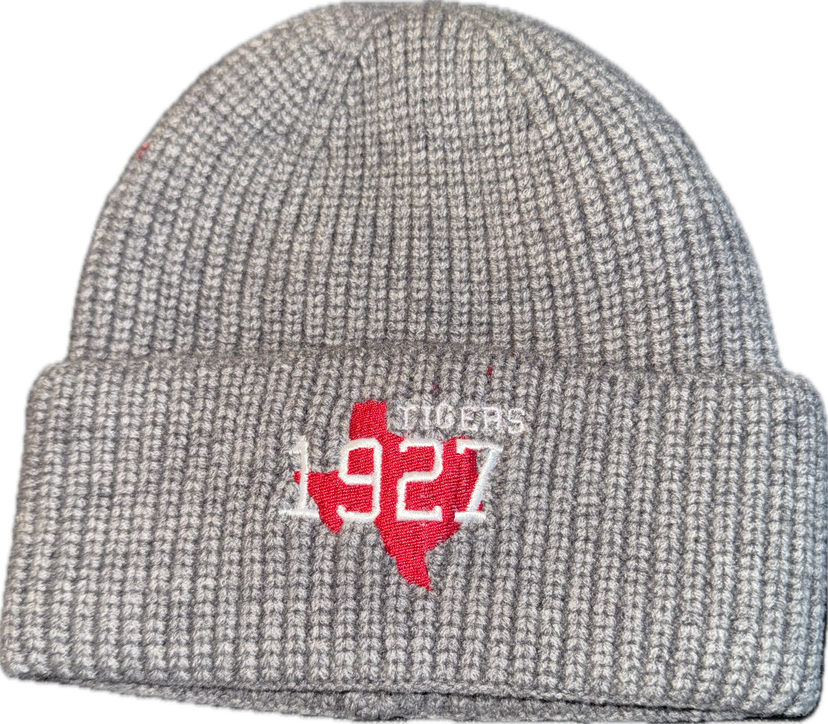 1927 Texas Tigers Beanie | Gray Knit HBCU-Inspired Hat image 1
