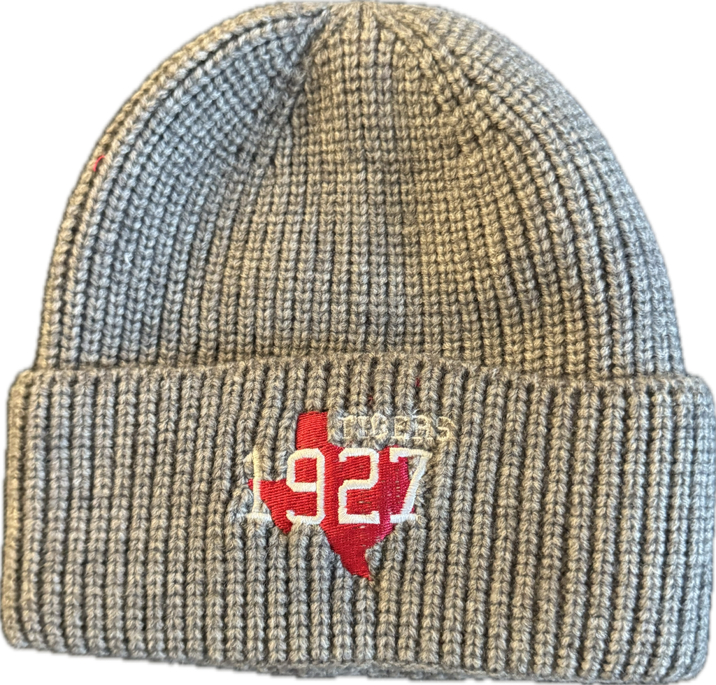 1927 Texas Tigers Beanie | Gray Knit HBCU-Inspired Hat image 0