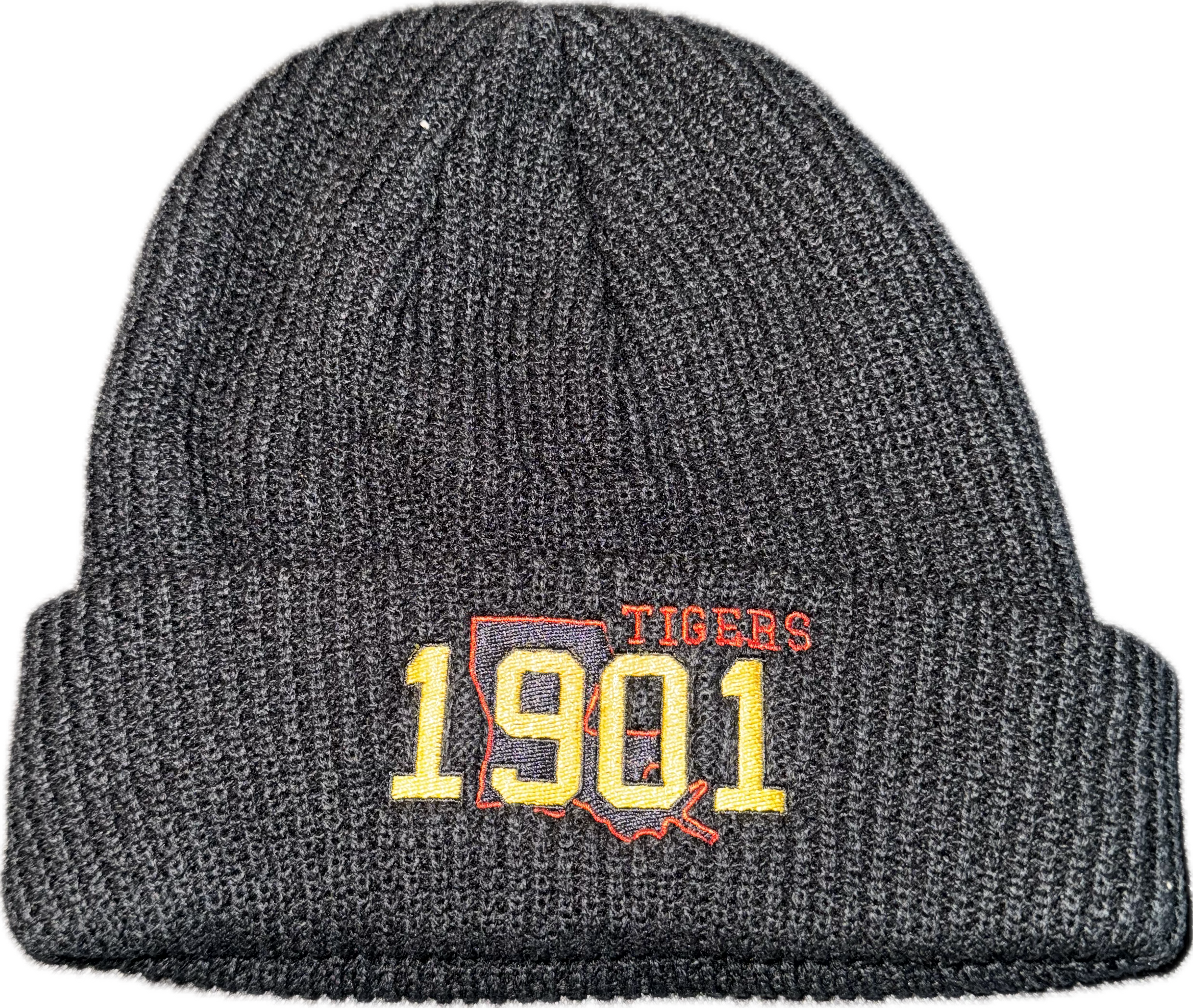 1901 Louisiana Tigers Beanie | Charcoal HBCU-Inspired Knit Hat image 1