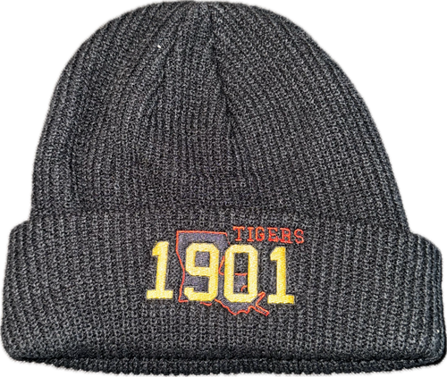 1901 Louisiana Tigers Beanie | Charcoal HBCU-Inspired Knit Hat image 1